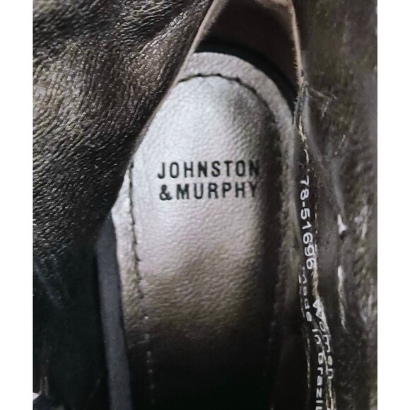 NEW Johnston & Murphy Adley Gray Suede Snake Leather Ankle Boot Block Heel Sz 7 - Picture 7 of 9